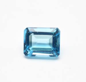 Topacio azul Octágono Piedra preciosa facetada Laboratorio calibrado Corte Esmeralda para la fabricación de joyas Tratamientos térmicos aplicados - Product Image 2