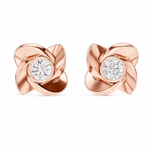 Boucles d'oreilles clous tendance en argent sterling 925 avec diamant rond serti clos et moissanite pour femme, idéales pour mariage - Product Image 3
