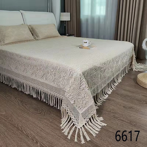 Ensemble de literie en coton biologique et lin de haute qualité, <span class=keywords><strong>crochet</strong></span>é à la main, patchwork géométrique, <span class=keywords><strong>moderne</strong></span>, blanc, tailles extra-larges - Product Image 5