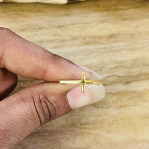2026 Trendy Design <b>Cross</b> <b>Ring</b> Minimalist Brass <b>Rings</b> For Women 18k Gold Plated Dainty Religious Jewelry For Wholesale/OEM/ODM - Product Image 5