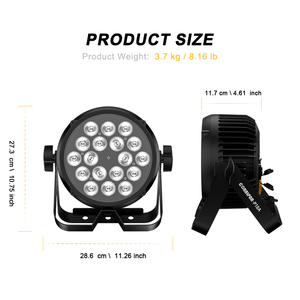 Luz LED Profesional IP65 Resistente al Agua, 18x12W RGBWAUV 6en1, para Exteriores, Iluminación de Escenarios, Edificios, Conciertos e Iglesias - Product Image 3