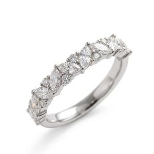 Anillo de Boda con Corte Marquesa y Diamantes Cultivados en Laboratorio, Plata de Ley 925 y Oro Sólido de 18K, Regalo para Ella - Product Image 6