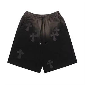 Shorts délavés à l'acide pour hommes, style streetwear, avec logo personnalisé, décontractés, dernière mode, vente en gros, effet usé - Product Image 1