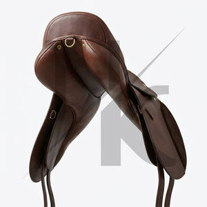 Nueva silla de montar inglesa de cuero genuino multiusos para salto y doma, cómoda, con estructura de madera, productos de carreras de caballos ingleses de la India. - Product Image 5