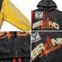Survêtement à capuche de marque, coupe droite, style urbain, délavage acide, imprimé par sublimation, taille à cordon de serrage sur le côté