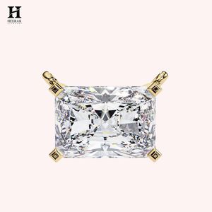 Elegante Collar con Colgante de Diamante de Corte Radiante Horizontal en Oro de 14k, Moderno Collar Solitario para Mujer, Joyería Minimalista de Lujo - Product Image 5