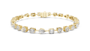 Pulsera de tenis de oro blanco de 18 quilates con diamantes cultivados en laboratorio de 3.9 quilates de corte mixto, chapada en rodio, ideal para regalar, fiestas, bodas, uso diario y oficina. - Product Image 6