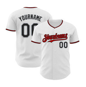Camiseta de Béisbol Personalizada a Rayas Rojas y Negras Unisex para Adultos Transpirable de Poliéster de Manga Corta con Botones en la Parte Delantera con Estampado Sublimado - Product Image 4