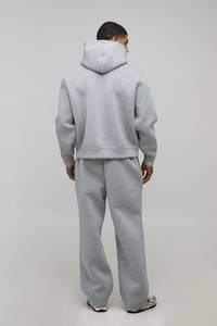 Ensemble de survêtement 2 pièces pour homme, sweat-shirt à capuche en polaire gris et pantalon de jogging, ensemble décontracté uni, tissu de qualité supérieure - Product Image 6
