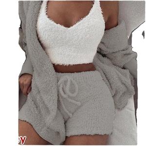 Pantalones Cortos de Forro Polar Sherpa para Hombre, de Alta Calidad, Estilo Hip Hop, Teñidos, de Lana Suave, Tejidos, para Ropa Urbana, Venta al por Mayor - Product Image 3