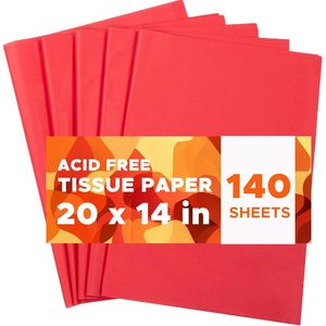 Carta Velina Rossa Senza Acidi 35,5 x 50,8 cm, 140 Fogli, Confezione Convenienza per Sacchetti Regalo, Matrimoni, Fai da Te, Confezioni Regalo - Product Image 2