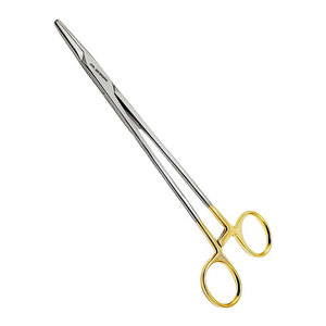 Portaagujas Mayo Hegar de 8 pulgadas con inserciones de carburo de tungsteno, portagujas quirúrgico chapado en oro con cierre fuerte y dentado - Product Image 4