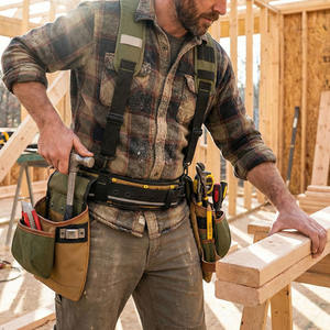Heavy duty framer <b>tool</b> belt adjustable multi pocket <b>carpenter</b> construction utility belt with suspenders for sale in low price - Product Image 6