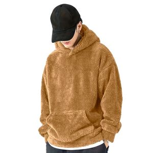 Sudadera con Capucha para Hombre, Forrada de Sherpa, Estilo Holgado, Ropa de Calle para Invierno - Product Image 1