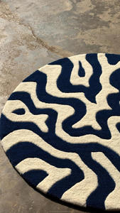 Designer Handtufted Anti-Slip Geometric Pattern <b>Thick</b> Pile Wool Area Rug for Contemporary Home Commercial Interior Styling - Product Image 3