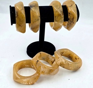 Vintage Style B&W Resin <b>Bangle</b> <b>Set</b> Eco Friendly Classic Look By Crafted Treasures Special For Women's Gift Jewelry <b>Bangles</b> - Product Image 5