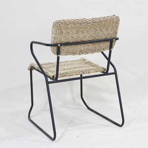 Fauteuil ergonomique moderne en fer, style minimaliste, durable, résistant aux intempéries, pour salle à manger intérieure et extérieure - Product Image 6