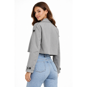 GLOVES City Nouvelle Arrivée Hiver, Veste Trench Courte pour Femme, Robuste et Tendance, avec Boutons, Très Vendue - Product Image 3