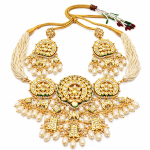 Conjunto de Joyería Clásica India Royal Kundan Chapada en Oro para Novia, Compromiso, Boda, Fiesta, para Mujer, Moderno, con Cristales y Diamantes de Imitación - Product Image 2