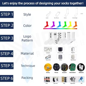 Crew <b>Socks</b> Geometric Pattern Blue Breathable <b>Running</b> <b>Socks</b> for Adults Spring Season - Product Image 6