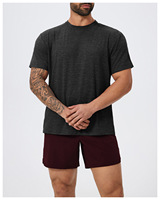 T-shirt décontracté à manches courtes et col rond pour homme, bleu marine, respirant, en jersey tricoté uni, personnalisé Ville Sports