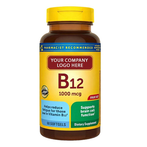 Cápsulas de Vitamina B12 1000 mcg, Suplemento Dietético para el Apoyo Energético, Suministro al por Mayor con Etiqueta Privada OEM - Product Image 1