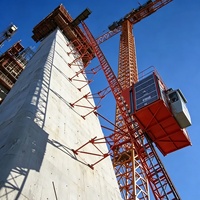 Ascenseur de chantier direct usine pour personnes et matériaux, élévateur à crémaillère et pignon avec variateur de fréquence (VFD) pour projets en immeubles de grande hauteur