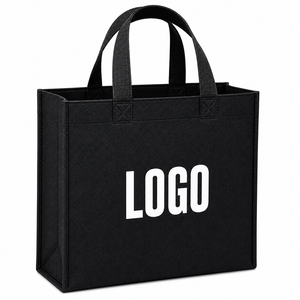Large Black Non Woven Shopping <b>Tote</b> <b>Bag</b> Custom Logo Printed Reusable Storage Carry <b>Bag</b> Wholesale Supplier Factory Wholesale - Product Image 4