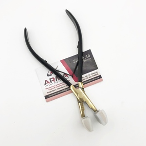 Pinzas para Extensiones de Cabello con Cinta Adhesiva de Acero Inoxidable de Grado Quirúrgico Profesional, Color Dorado Plasma con Negro, de Alta Calidad para Uso Comercial - Product Image 5