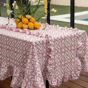 Indian Handmade Premium Quality Eco-friendly Floral Pattern Cotton <b>Table</b> <b>Cover</b> Modern Style for Wedding Use - Product Image 1