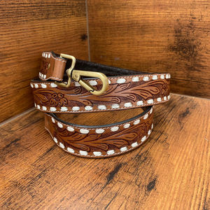 สายกระเป๋าหนัง2025พร้อมการแกะสลักดอกไม้ตะขอทองเหลืองสำหรับกระเป๋าสะพายไหล่หรือกระเป๋าสะพายข้าง - Product Image 2