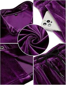 RABUSH SPORTS Ensemble court 2 pièces en velours respirant pour homme, avec boutons violets personnalisés, idéal pour le sport et le jogging estival – Nouvelle collection très prisée - Product Image 4