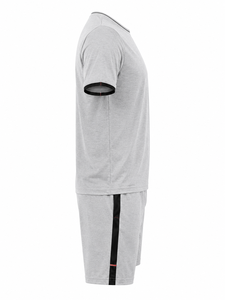 <b>Men's</b> Premium Quality Slim Fit Sportswear Set <b>Silk</b> Screen Printed Solid Pattern Shirt Elastic Waist <b>Shorts</b> for Active Summer Set - Product Image 2