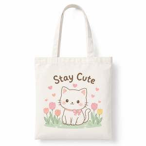 Factory Direct Top Seller Cheap Price Custom Own Logo Big Capacity <b>Medium</b> <b>Size</b> Canvas Shopping Tote <b>Bag</b> - Product Image 2