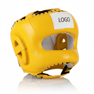 Casque de boxe en cuir de vachette Leca-Up personnalisé OEM, séchage rapide, protection de tête MMA, couleur personnalisée pour le kickboxing, le karaté, le taekwondo, le mannequin - Product Image 2