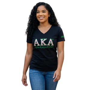 T-shirt en coton brodé pour femme avec motif grec de qualité supérieure et détail de manche 1908 – Vêtement décontracté et tendance - Product Image 3