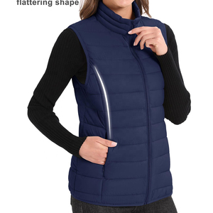 Chaleco Acolchado Ligero Personalizado de Alta Calidad OEM/ODM con Cuello Alto y Sin Mangas para Mujer - Product Image 3