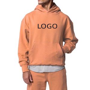 Sweat-shirt et sweat à capuche d'hiver en tricot éponge français 100% coton pour hommes coupe régulière 300g imprimé solide - Product Image 2