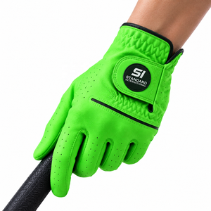 Gants de golf en cuir véritable personnalisés de haute qualité, antidérapants, avec fermeture amovible et logo personnalisé pour les gants de sport - Product Image 1