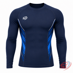 Camiseta de manga larga para hombre, ropa de entrenamiento de compresión transpirable personalizada - Product Image 1