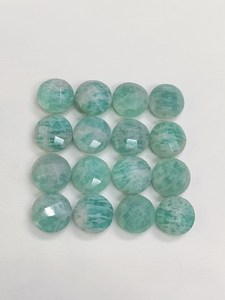 Amazonita Natural Redonda Facetada, Piedra Suelta para Joyería, Piedra Azul Verde - Product Image 2