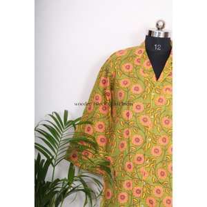 Chemise longue en coton style kimono pour femme, charme capricieux, élégance fluide et soyeuse, robes décontractées en gros - Product Image 4