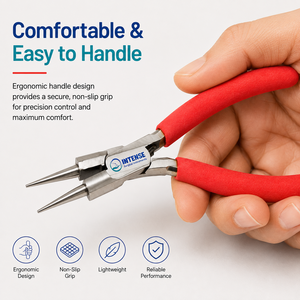 Pince à bec rond professionnelle pour la fabrication de bijoux, outil de pliage de fil de précision avec poignées ergonomiques antidérapantes - Product Image 4
