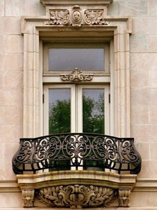Victorian-style wrought iron balcony railing – <b>Wall</b>-<b>mounted</b>, rust-resistant, easy to install, suitable for exterior decoration - Product Image 2