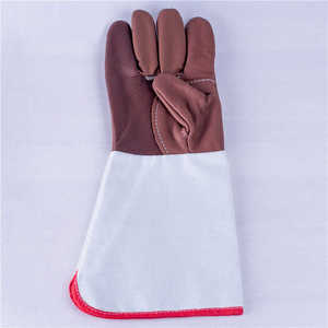Gants de travail pour soudeurs TIG résistants à la chaleur et au feu, confortables, de haute qualité, en cuir de vachette véritable, gants de sécurité pour le soudage TIG - Product Image 2