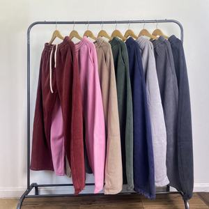 Ensemble de survêtement streetwear homme personnalisé en coton épais et oversize, teinture acide, 2 pièces : sweat à capuche et pantalon de jogging à jambe large - Product Image 2