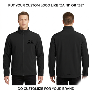 Chaqueta Soft Shell ZAINI Premium de 220g, Poliéster, para Hombre, Otoño, Negra, con Capucha, Resistente al Viento, Transpirable - Product Image 1