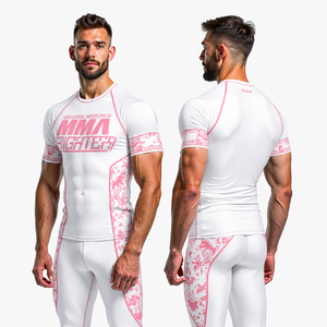 Vente en gros de rashguards MMA à manches courtes de haute qualité pour adultes, hauts de compression personnalisés pour BJJ, grappling, jiu-jitsu, sublimation, entraînement en salle de sport - Product Image 4