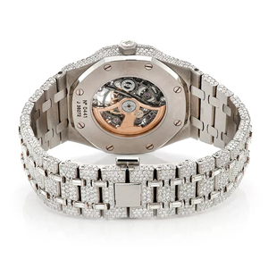 Montre personnalisée en moissanite sertie de diamants VVS, modèle hip-hop de créateur, pour homme, en acier inoxydable, quartz, bracelet de 20 mm, verre traité - Product Image 6