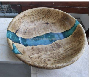 Juego de vajilla de madera de resina epoxi de diseño moderno, tazón redondo elegante para mezclar para uso doméstico en Hotel o restaurante en la cocina - Product Image 4